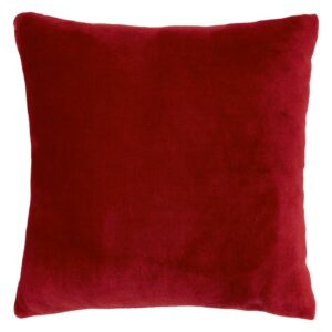 red fleece filled cushion 38x38cm