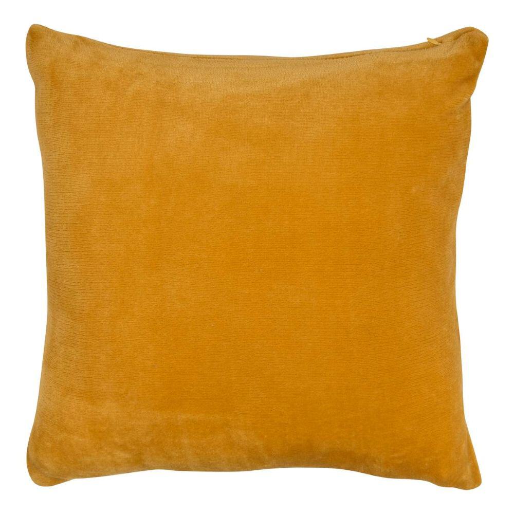 mustard fleece filled cushion 38x38cm