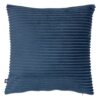 blue corduroy ribbed filled cushion 38x38cm