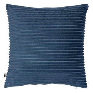 blue corduroy ribbed filled cushion 38x38cm