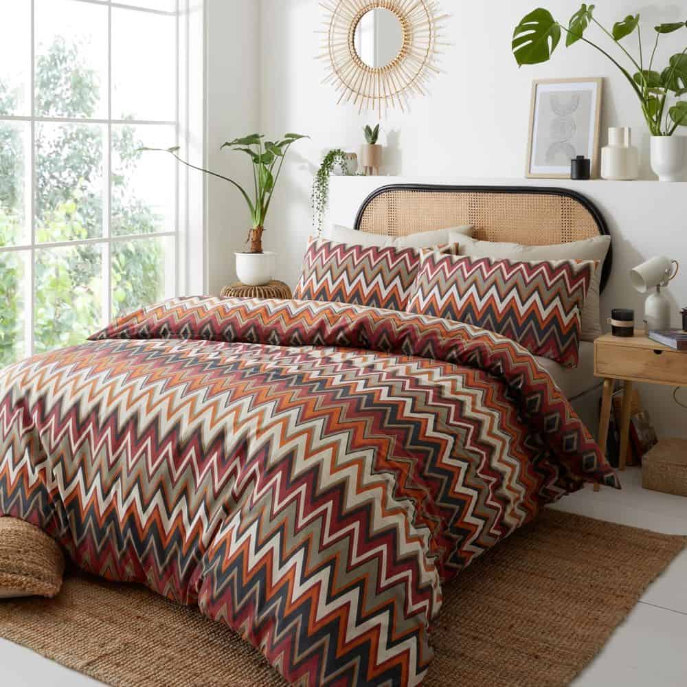 portfoilo tyler double terracotta duvet set