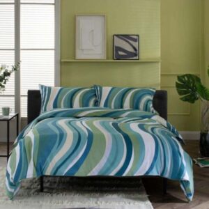 deyong smith wave green cotton duvet set