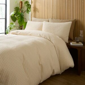 muscat waffle natural king duvet set