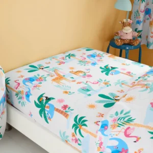 sunset safari single fitted sheet