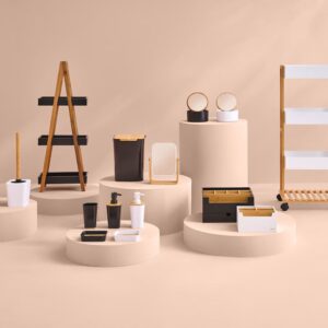 natureo white and wood pivot mirror 16x22cm