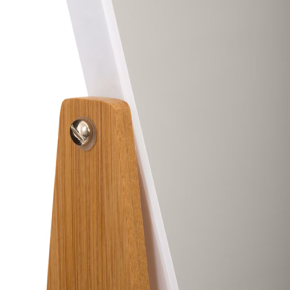 natureo white and wood pivot mirror 16x22cm