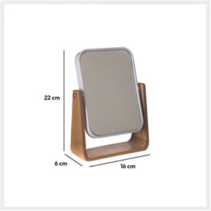 natureo white and wood pivot mirror 16x22cm