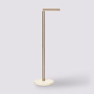 marble effect and stainless steel toilet roll hold