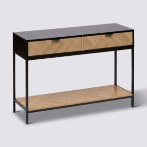 chevron 2 drawer console table 110x75x35cm