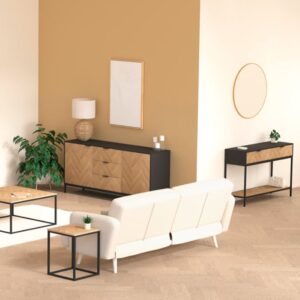 chevron 2 drawer console table 110x75x35cm