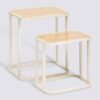 set of 2 curvy nesting coffee tables beige