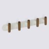 5 hook wall fixture beige metal and wood l40cm