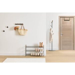 5 hook wall fixture green metal and wood l40cm