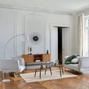 mileo 2pc walnut veneer nest of coffee tables
