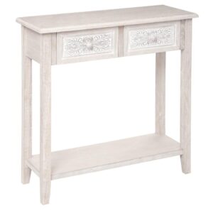hina white washed wood console 80x80x30cm