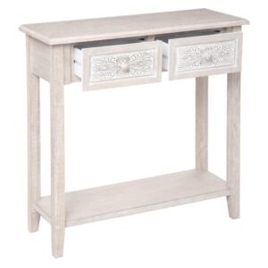 hina white washed wood console 80x80x30cm