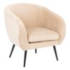 solaro beige pleated velvet arm chair 75x78cm