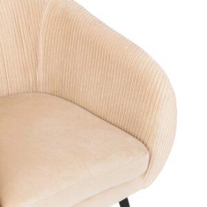 solaro beige pleated velvet arm chair 75x78cm