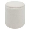 white boucl storage pouffe h37xw35cm