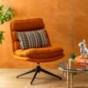 harper amber material swivel chair