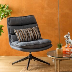 harper dark grey material swivel chair