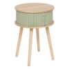 sage and wood rnd storage side table h54 x d40 cm