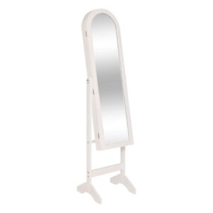 emily white wood jewellery mirror 38x158cm