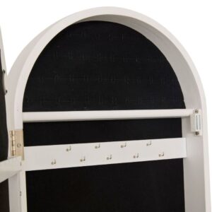 emily white wood jewellery mirror 38x158cm