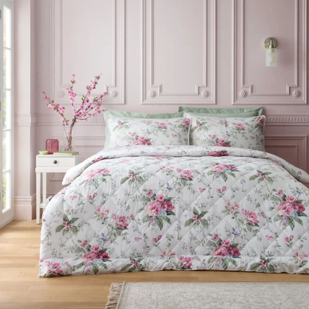penelope floral cream bedspread 200x200cm