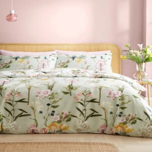 exotic floral green duvet set