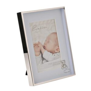 metal frame teddy with blue mount 4x6 inch