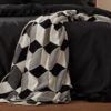 style sisters knitted cube black throw 150 x 180cm