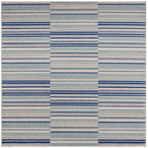 blue stripe rug