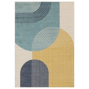 muse blue retro rug 120x170cm mu15