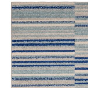 blue stripe rug