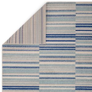 blue stripe rug