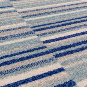blue stripe rug