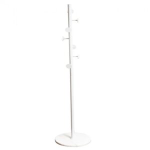 Coat Stand in White with Marble Base 180cm