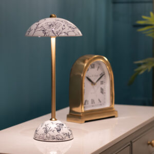 apollo usb rechargeable lamp floral white 32x15cm