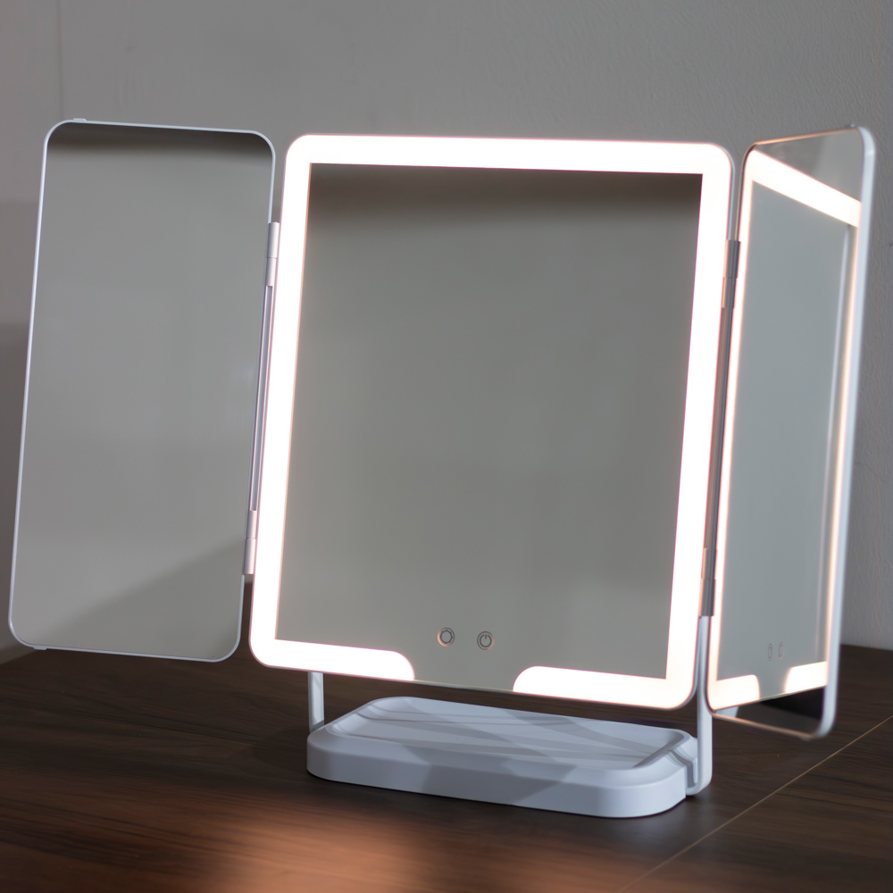 hollywood rechargeable folding mirror 44x36cm