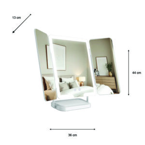 hollywood rechargeable folding mirror 44x36cm