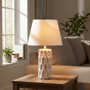sloane white ceramic cylinder lamp h41cm