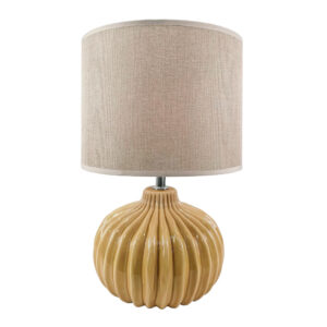 dakota bulb ceramic table lamp muted mustard h35cm