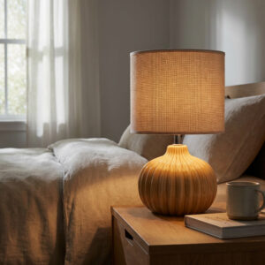 dakota bulb ceramic table lamp muted mustard h35cm