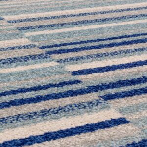blue stripe rug
