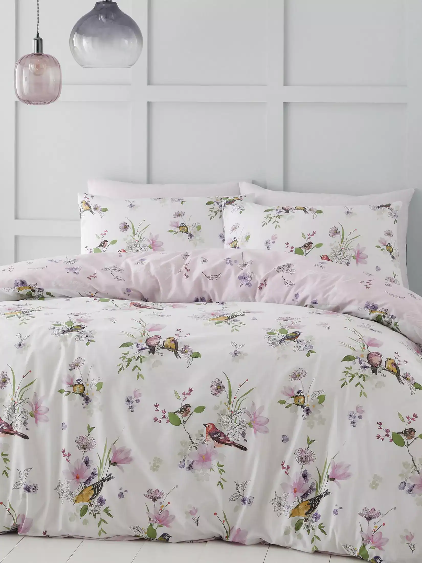 Songbird Pink Single Duvet Set