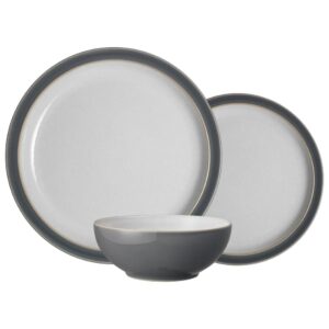 denby elements tableware set 12 piece fossil grey