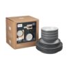 denby elements tableware set 12 piece fossil grey