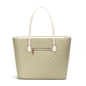 cream tote handbag with bow detail