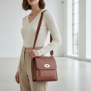 green satchel crossbody 25x26cm